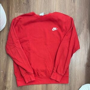 Nike Red Crewneck Unisex Sweatshirt